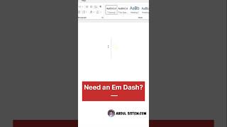 Insert Em Dash Fast — WordShortcuts microsoftword shortsfeed [upl. by Reltuc14]