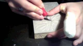 making a christmas card using Lino [upl. by Aryl97]