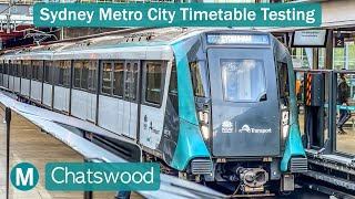 Transport for Sydney Vlog 835 Chatswood  Sydney Metro City Timetable Testing [upl. by Shyamal]