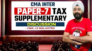 CMA INTER 💥 IMPORTANT💥  Tax Supplementary for Dec 2024 Exams  Tax Amendments [upl. by Mintz]