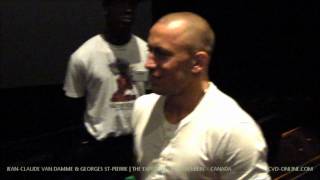 JeanClaude Van Damme JCVD amp Georges StPierre GSP • The Expendables 2 Premiere [upl. by Attemaj]