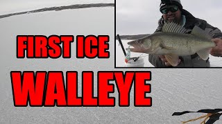 First Ice Walleye  20222023 Ice Fishing Season is HERE [upl. by Navak]