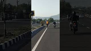 Man riding a bicycle on the highwaycycling highway [upl. by Janicki]