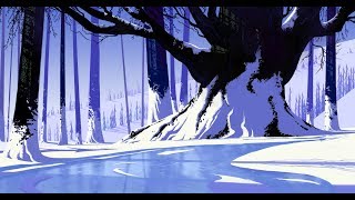 Eyvind Earle Inspired Painting 2 [upl. by Anavahs577]