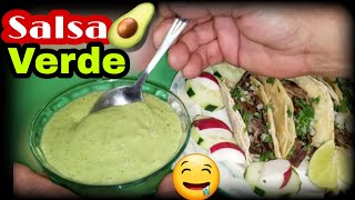 Salsa verde de aguacate para tacos y carne  Salsa de aguacate mexicana [upl. by Onig29]