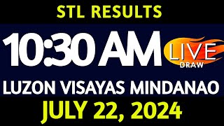 Stl Result Today 1030 am draw July 22 2024 Monday Luzon Visayas and Mindanao Area LIVE [upl. by Mendelsohn514]