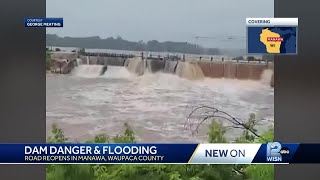 Dam breached in Waupaca County community [upl. by Beka]