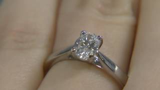 063 Carat Pretty White Gold Oval Solitaire Engagement Ring DR005 [upl. by Eiliak938]