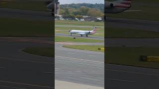 American Eagle ERJ145 Departing Albany International Airport [upl. by Bonn675]