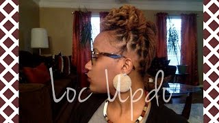 Freestyle Loc Updo Style on Medium Length Hair TUTORIAL [upl. by Assiled]