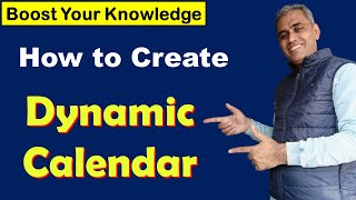 How to create a Dynamic Calendar in Excel  No VBA [upl. by Burnham]