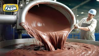 AMAZING Chocolate Production Process  Making Chocolate From Raw Cacao Beans [upl. by Nahtad]