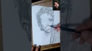 Drawing a man in a bomber Jacket art artpractice portrait pencildrawing drawing [upl. by Yodlem]