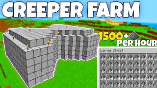 BEST 120 CREEPER FARM TUTORIAL in Minecraft Bedrock MCPE [upl. by Veneaux362]