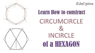 How to construct CIRCUMCIRCLE amp INCIRCLE of a Hexagon [upl. by Wengert544]