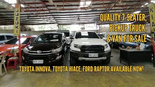 Used cars philippines 2024  Toyota Innova Hilux Commuter amp Ford Raptor Available [upl. by Dnomyad]