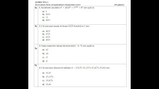 Simulare EN matematică ISJ Constanţa  decembrie 2023  Subiectele I şi II [upl. by Lokcin]