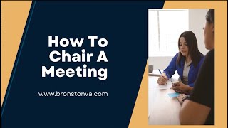 How To Chair A Meeting [upl. by Patrice]