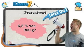 Prozentrechnung Prozentwert  Klasse 7 ★ Übung 2 [upl. by Nnayar945]