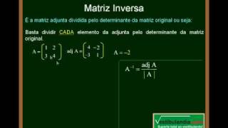 Matemática  Aula 21  Matriz Inversa  Parte 3 [upl. by Ilagam]