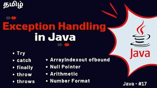 Java Exception Handling  Try Catch Finally Throw Throws  Tamil [upl. by Andert978]