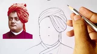 Swami Vivekananda drawing  Independence day drawing  Freedom fighter drawing [upl. by Yorker]