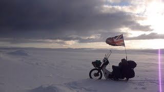 Riding a Honda C90 motorcycle through the Arctic Circle in Winter by Ed March [upl. by Ytsirhc]