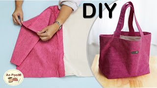 DIY Daily Tote Bag very easy making [upl. by Enoyrt]