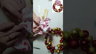 Dollar Tree Christmas Ornament Wreath  How to Make a Hanger Wreath wreath wreathmaking [upl. by Tanny474]