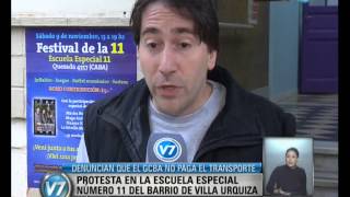 Visión 7 CABA Protesta en escuela especial Macri no paga el transporte de los chicos [upl. by Bael]