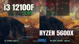 Core i3 12100 ddr5 vs Ryzen 5600x ddr4 in 2024 [upl. by Novaat]