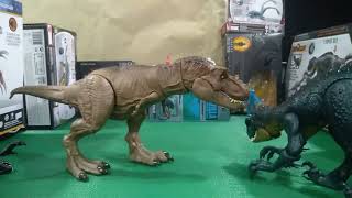 Indoraptor amp Scorpios Rex vs Trex jurassic world stop motion fight JMAcontest [upl. by Alacim]