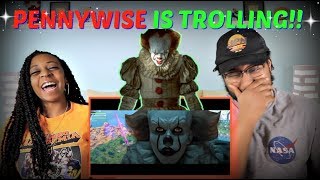 Azerrz quotPENNYWISE IN FORTNITE IT Chapter 2 Voice Trollingquot REACTION  MOVIE REVIEW [upl. by Rez]