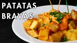 Crispy Patatas Bravas Recipe  Spicy Garlic Aioli [upl. by Ayatnahs]