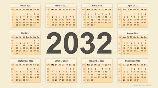 Kalender 2032 [upl. by Rexford]