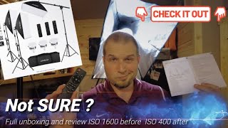 Unboxing Review CHEAP Chinese Softbox PhotOgraphy LIGHT Kit Andoer Softbox LED VIDEO light kit [upl. by Havener]