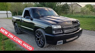 Silverado Cowl Hood HD Hood and Grill Swap [upl. by Diarmid393]