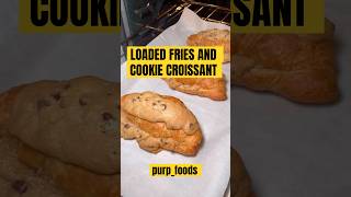 LOADED FRIES AND COOKIE CROISSANT  Lunch Menu… food foodie cheese croissant chicken [upl. by Calle]