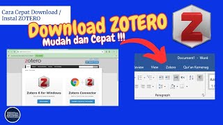 Cara Cepat Download ZOTERO dan Instal Zotero di Microsoft Word [upl. by Yrocaj]