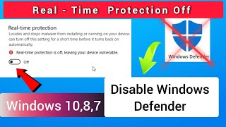 How To Turn Off Real Time Protection Windows 10 defender [upl. by Ephrayim]