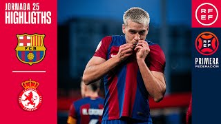 Resumen PrimeraFederación  FC Barcelona Atlètic 40 CyD Leonesa  Jornada 25 Grupo 1 [upl. by Alebasi]