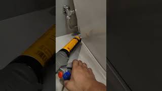 How to apply silicone sealant in bathroom kitchen siliconeadhesive siliconeglue siliconesealant [upl. by Aroled]