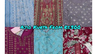 Diwali Collection Ajio Kurta Haul💞Start From 500 Avaasa Budget Party WearampCollege Wear Kurtis Review [upl. by Samantha]