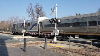 Amtrak California San Joaquin train 713 passing Tulare st Departing Fresno Amtrak Station [upl. by Atkins]