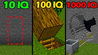 10 vs 100 vs 1000 IQ Secret Bases in Minecraft [upl. by Elletnuahc229]