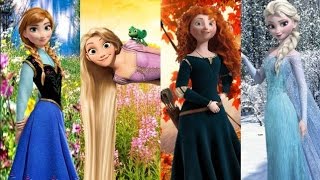 Anna Elsa Rapunzel and Merida The Four Seasons of Disney  Fireflies [upl. by Eldoree]