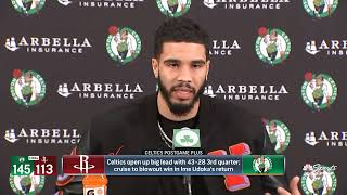 Jayson Tatum PostGame Interview  Houston Rockets vs Boston Celtics [upl. by Eelatsyrc]