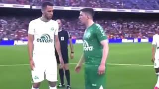 Survivors of Chapecoense plane crash kick off vs FC Barcelona Respect amp emotional moment [upl. by Roose]