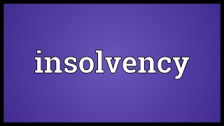 Insolvency Meaning [upl. by Chuipek]