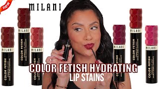 new MILANI COLOR FETISH HYDRATING LIP STAINS NATURAL LIGHTING SWATCHES amp EAT TEST MagdalineJanet [upl. by Asilram]